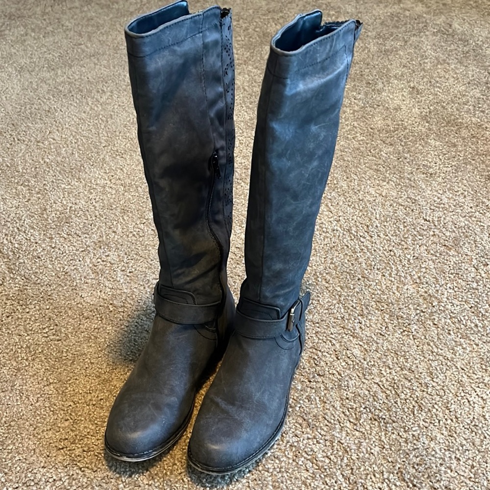 JustFab Charcoal Gray Riding Boots! Size 9